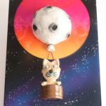 Cat in balloon flying through space