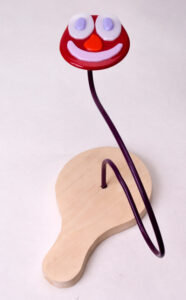 fused glass paddle ball